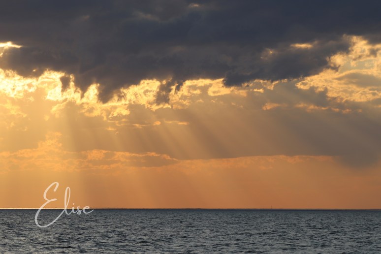 sunset with sunrays
